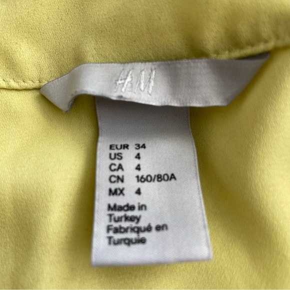 H&M Light Yellow Chiffon Top - Picture 2 of 5